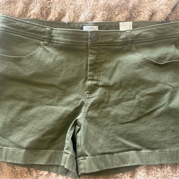 Market & Spruce High Waist Olive Shorts - Picture 2 of 4